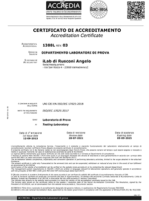 Certificato di Accreditamento 2021 Rev iLab